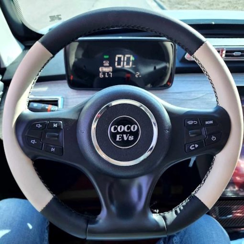 Electric 4 Door Coco Techno 60v Electric LSV With Rear Trunk - White/black