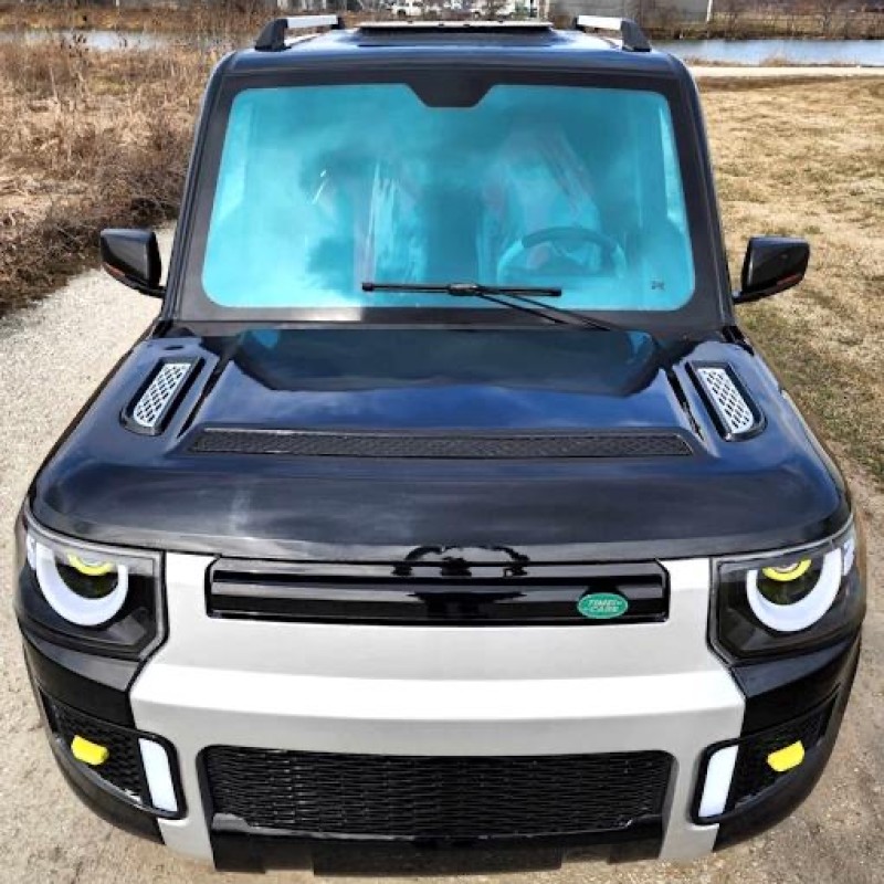 Electric 4 Door Coco Techno 60v Electric LSV With Rear Trunk - White/black